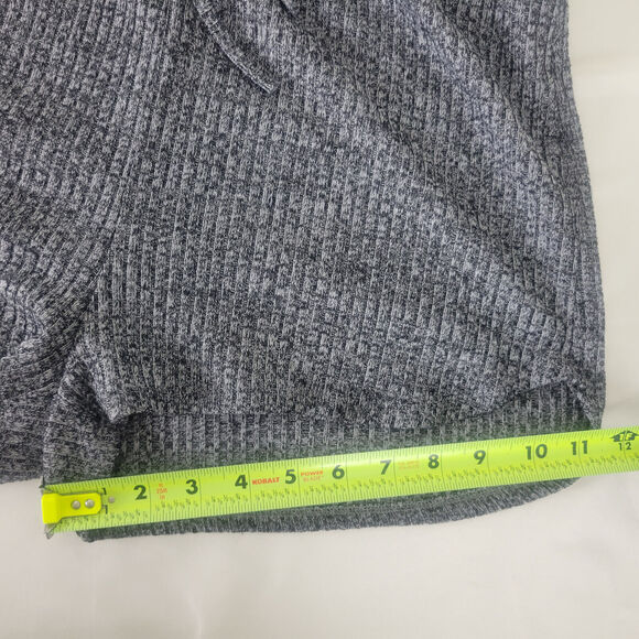 Shein Shorts Womens Large Charcoal High Rise Ribbed Knit Casual Stretch Waist - Picture 5 of 11
